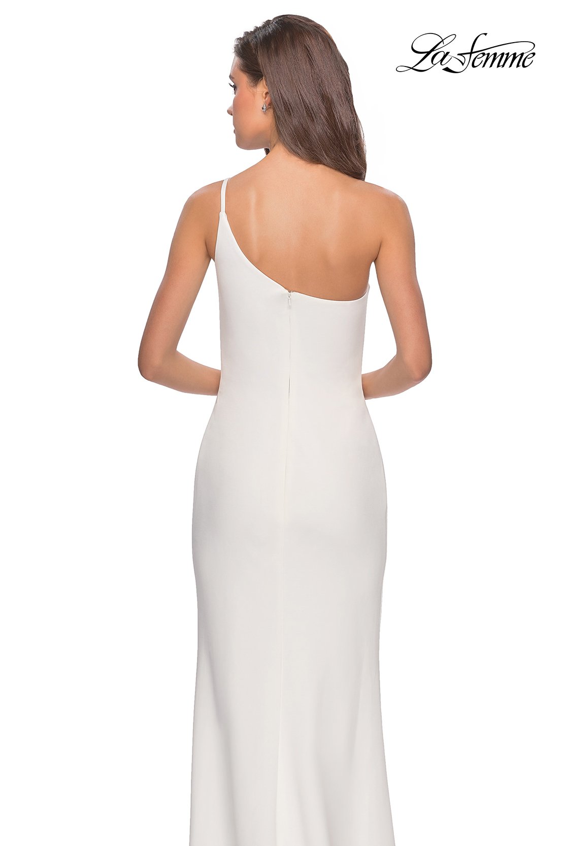 La Femme 28176 prom dress images.  La Femme 28176 is available in these colors: Black, Burgundy, White, Yellow.