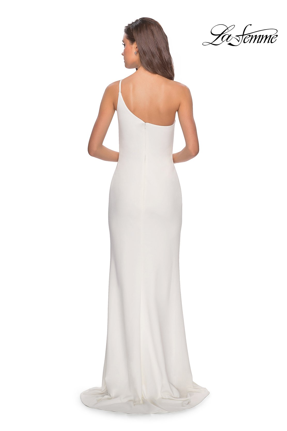 La Femme 28176 prom dress images.  La Femme 28176 is available in these colors: Black, Burgundy, White, Yellow.