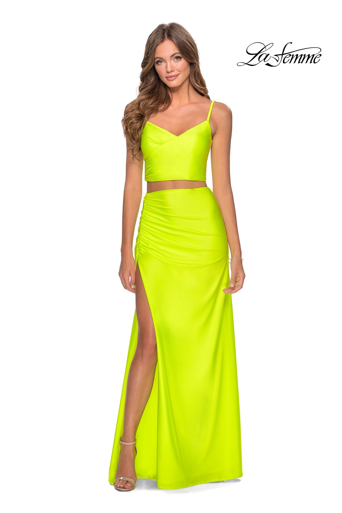 Neon yellow shop party dress