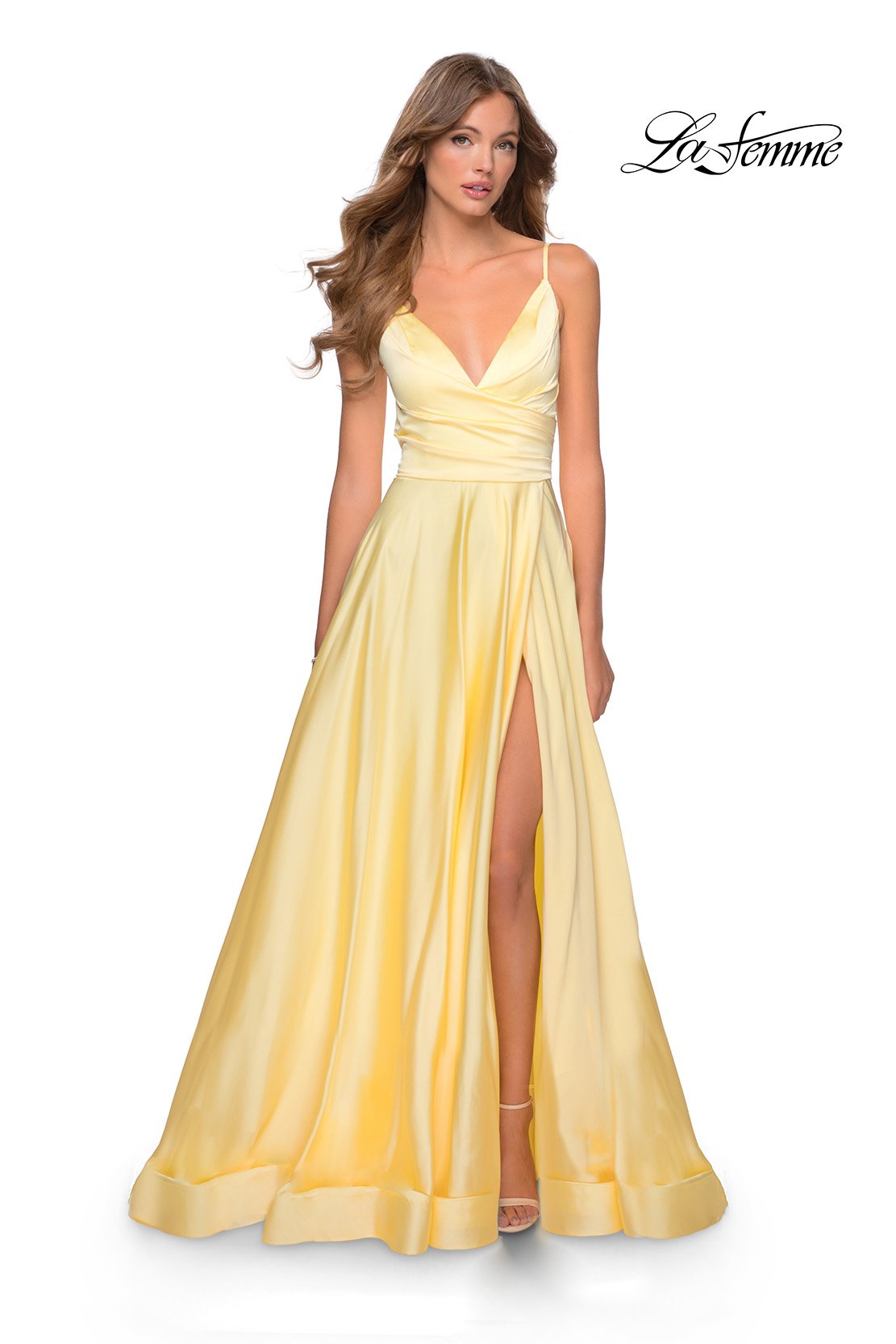 Navy blue and yellow prom top