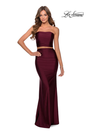 La Femme 28703 prom dress images.  La Femme 28703 is available in these colors: Black, Dark Berry, Light Periwinkle, Mauve, Red, Royal Blue.