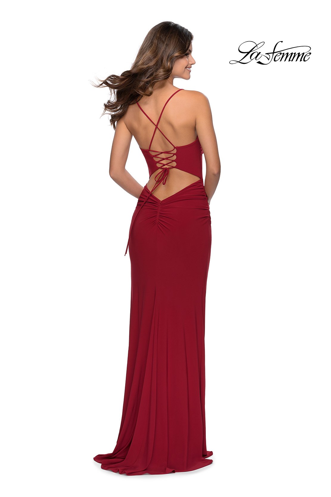 La femme best sale red prom dress