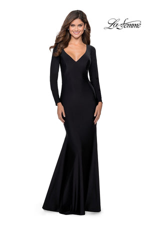 La Femme 28906 prom dress images.  La Femme 28906 is available in these colors: Black.
