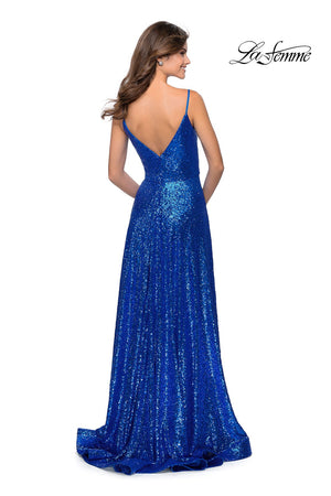 La Femme 28909 prom dress images.  La Femme 28909 is available in these colors: Emerald, Red, Royal Blue.