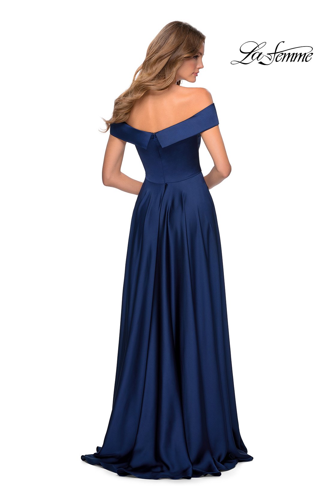 La Femme 28978 prom dress images.  La Femme 28978 is available in these colors: Black, Emerald, Navy, Wine.
