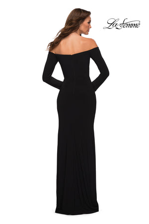 La Femme 29377 prom dress images.  La Femme 29377 is available in these colors: Black.