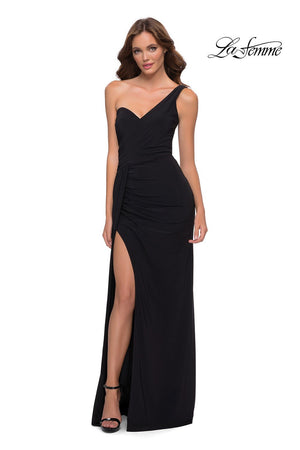 La Femme 29612 prom dress images.  La Femme 29612 is available in these colors: Black.