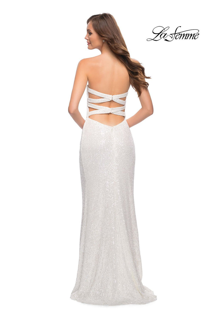 La Femme 29681 prom dress images.  La Femme 29681 is available in these colors: Red, White.