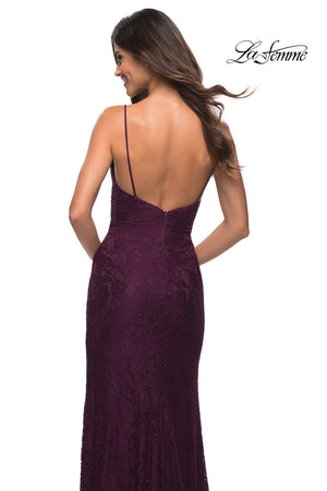 La Femme 29700 prom dress images.  La Femme 29700 is available in these colors: Black, Dark Berry, Dark Emerald.