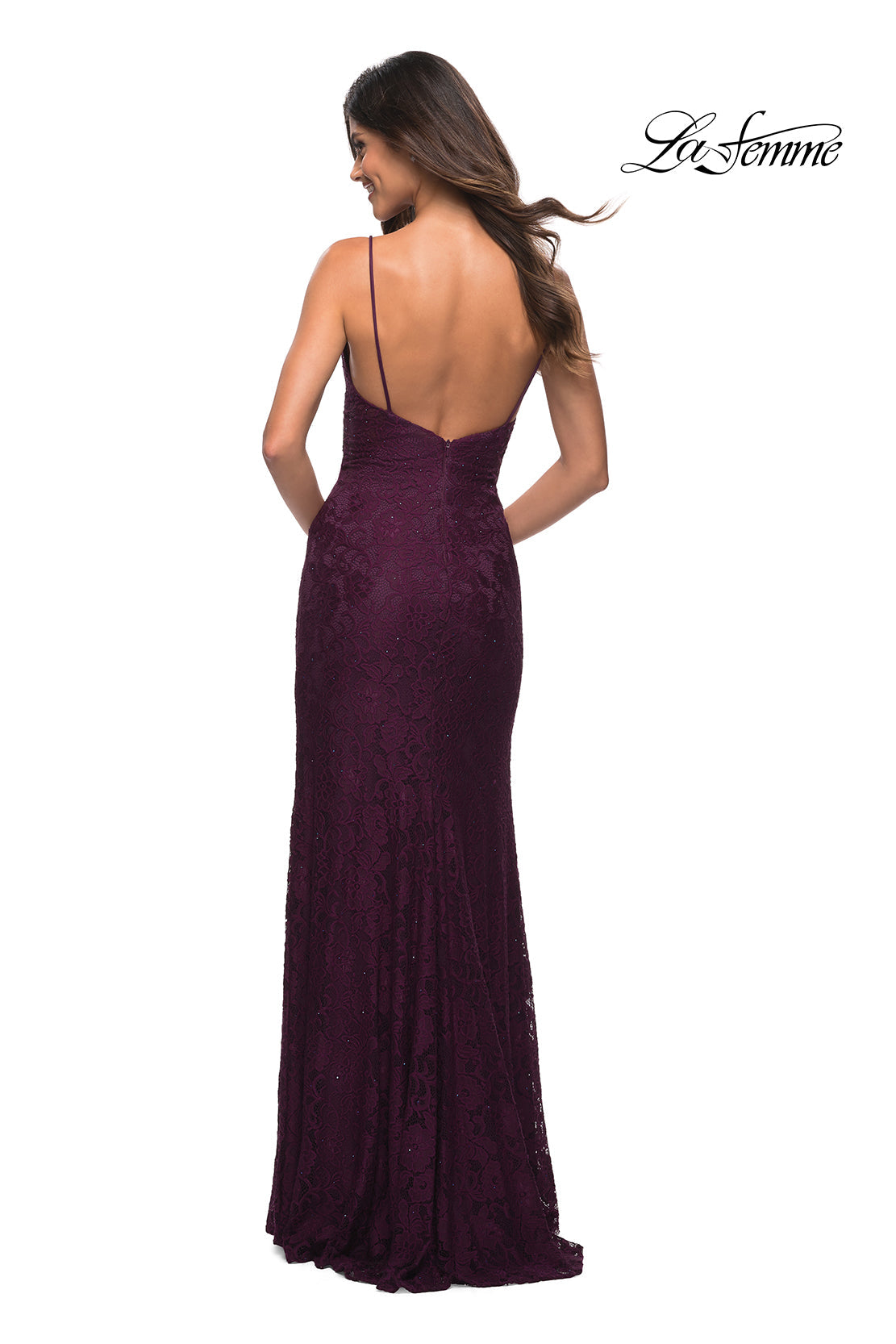 La Femme 29700 prom dress images.  La Femme 29700 is available in these colors: Black, Dark Berry, Dark Emerald.