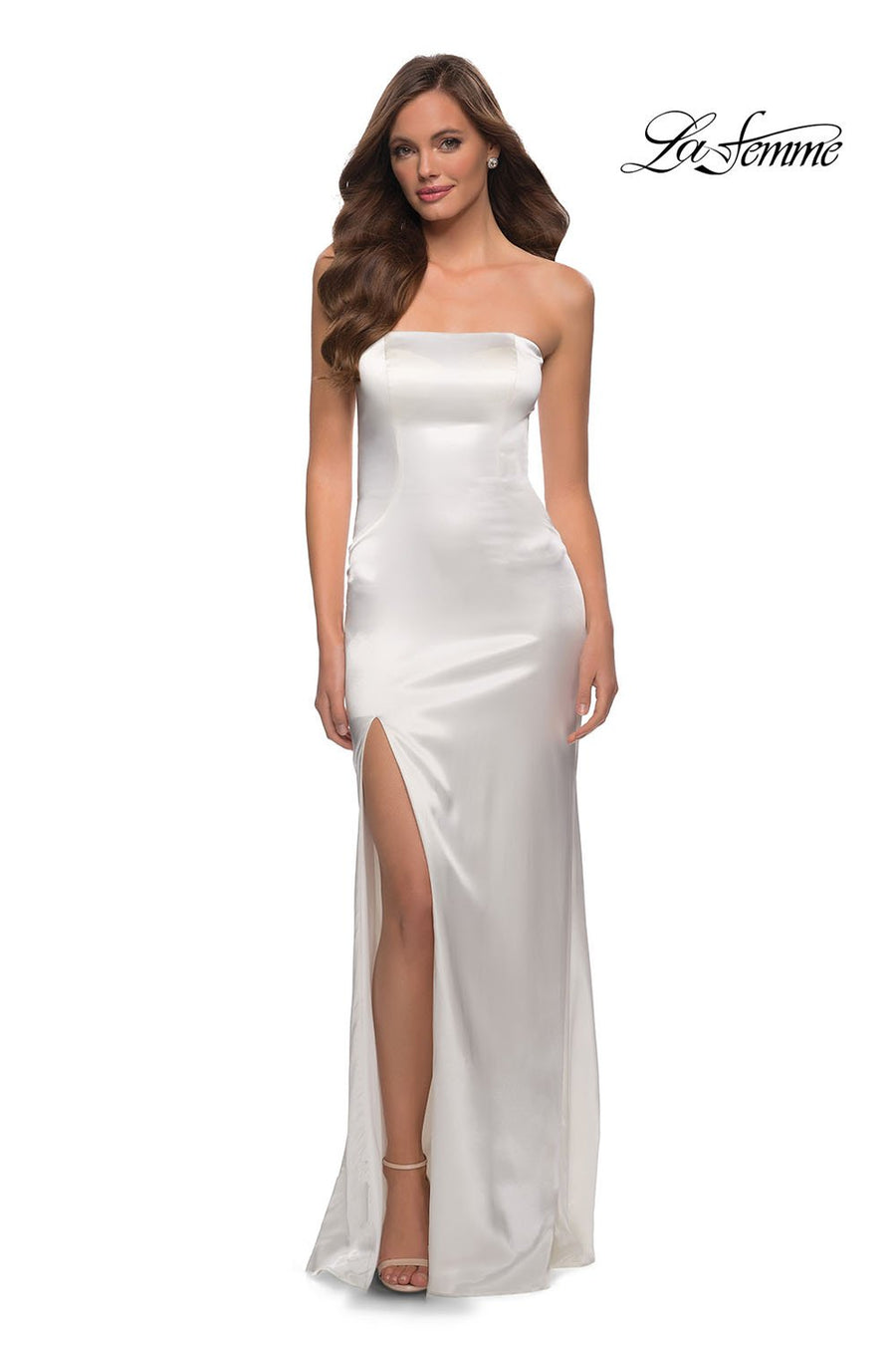 La Femme 29807 prom dress images.  La Femme 29807 is available in these colors: Black, Platinum, Red, White.
