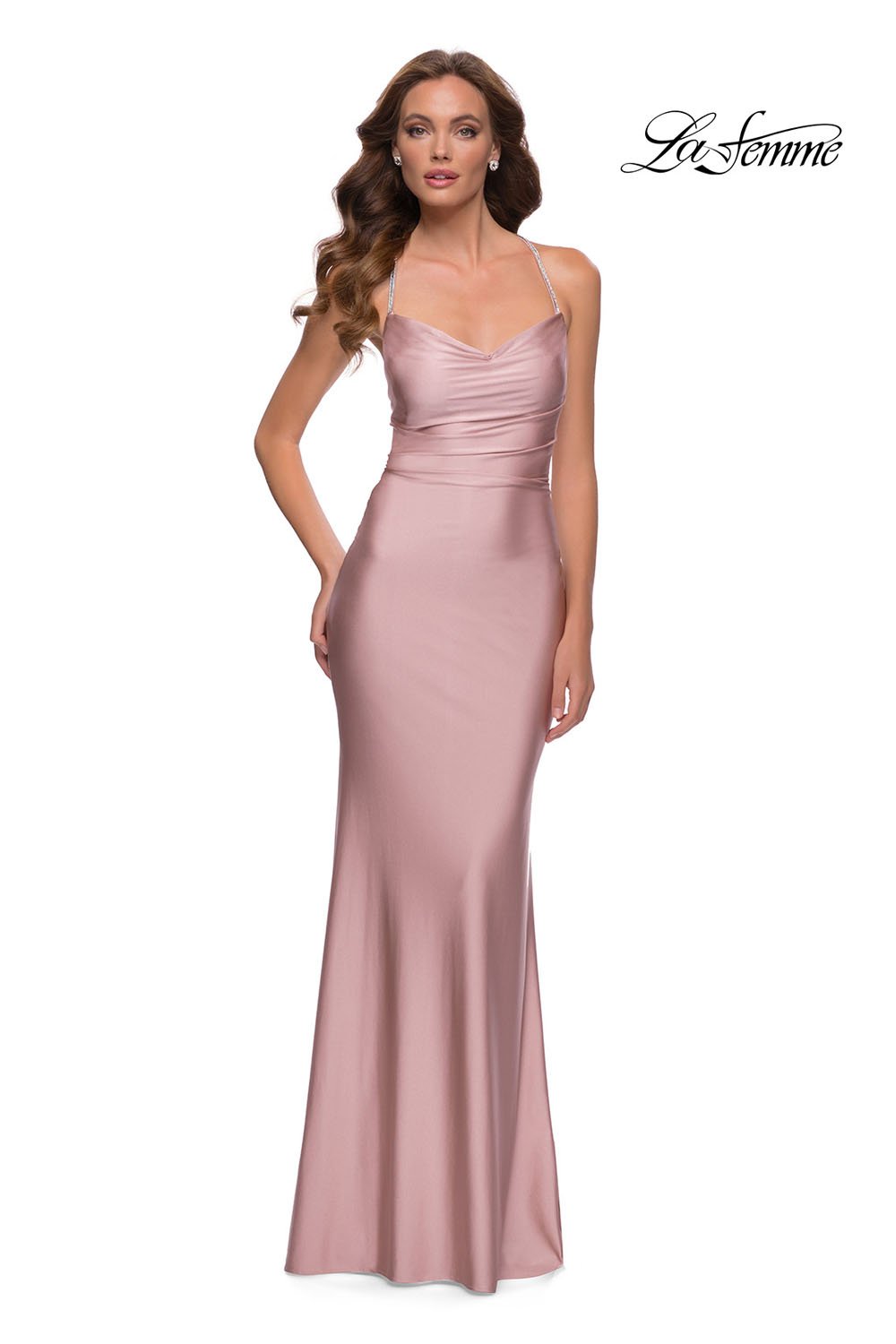 La Femme 29918 prom dress images.  La Femme 29918 is available in these colors: Mauve.
