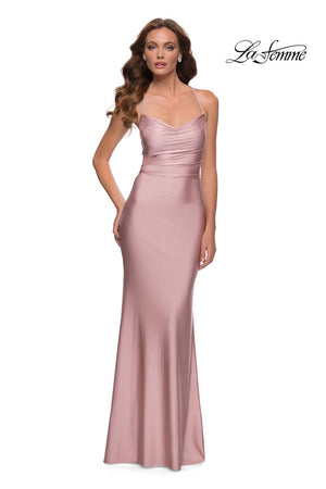 La Femme 29918 prom dress images.  La Femme 29918 is available in these colors: Mauve.