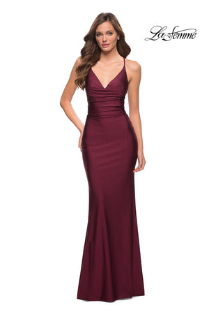 La Femme 29935 prom dress images.  La Femme 29935 is available in these colors: Black, Dark Berry.