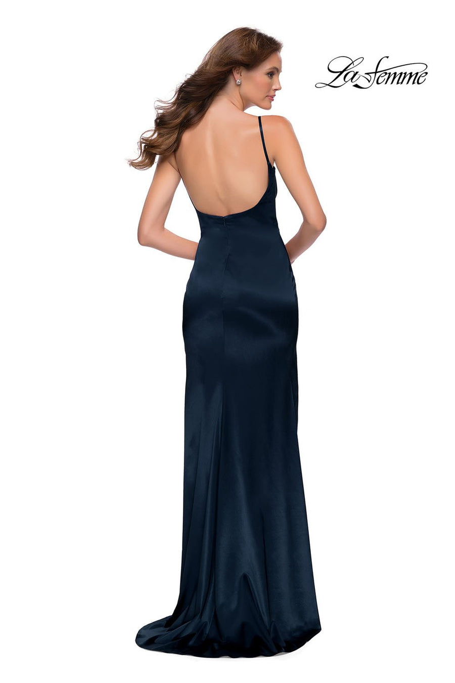 La Femme 29945 prom dress images.  La Femme 29945 is available in these colors: Burgundy, Navy, White.