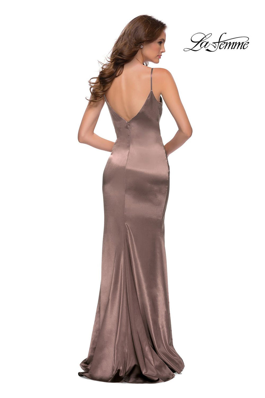 La Femme 29960 prom dress images.  La Femme 29960 is available in these colors: Black, Burgundy, Dark Emerald, Nude.