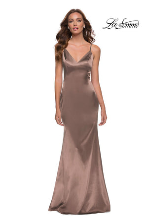 La Femme 29960 prom dress images.  La Femme 29960 is available in these colors: Black, Burgundy, Dark Emerald, Nude.