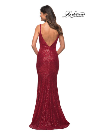 La Femme 30187 prom dress images.  La Femme 30187 is available in these colors: Black, Emerald, Navy, Nude, Red.