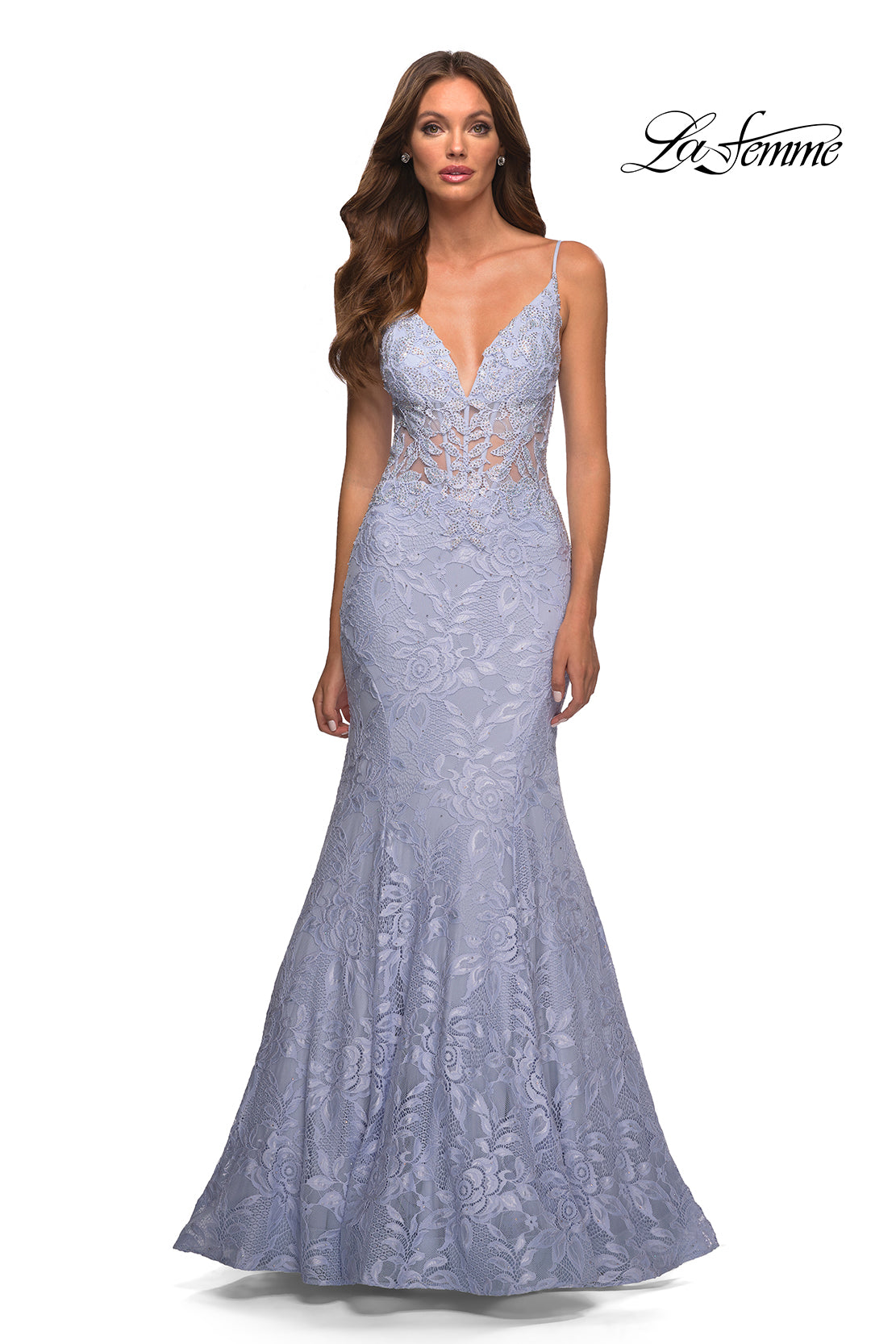 La Femme 30320 prom dress images.  La Femme 30320 is available in these colors: Black, Dark Emerald, Light Periwinkle, Red, Royal Blue.