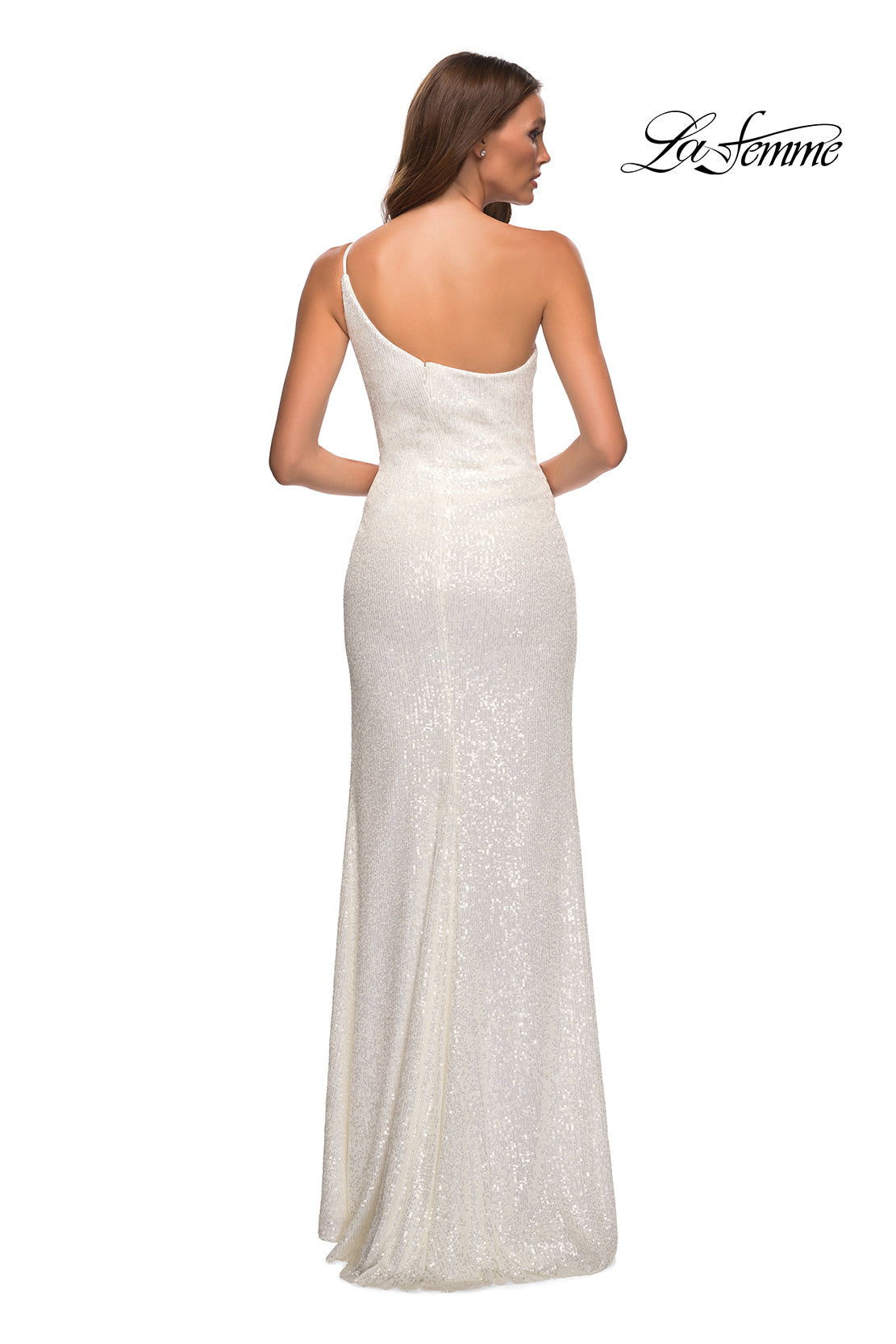 La Femme 30391 prom dress images.  La Femme 30391 is available in these colors: Black, Red, Royal Blue, White.