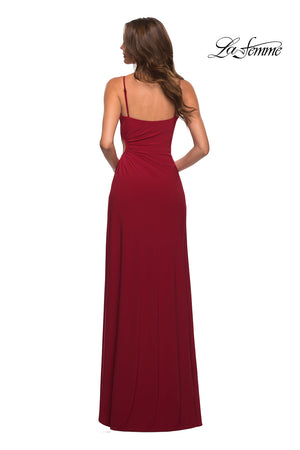 La Femme 30439 prom dress images.  La Femme 30439 is available in these colors: Black, Dark Emerald, Deep Red, White.