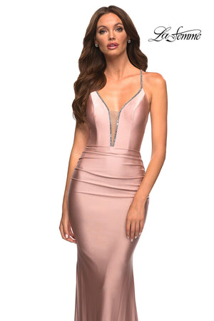 La Femme 30446 prom dress images.  La Femme 30446 is available in these colors: Light Periwinkle, Mauve.