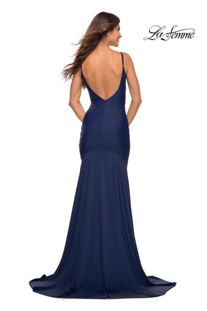 La Femme 30458 prom dress images.  La Femme 30458 is available in these colors: Berry, Black, Emerald, Navy, White.