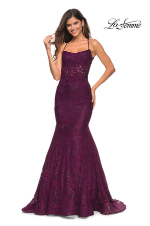 La Femme 30467 prom dress images.  La Femme 30467 is available in these colors: Black, Dark Berry, Navy.