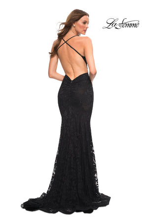 La Femme 30511 prom dress images.  La Femme 30511 is available in these colors: Black, Red, Royal Blue.