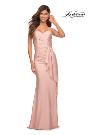 La Femme 30515 prom dress images.  La Femme 30515 is available in these colors: Emerald, Mauve, Navy, Red.