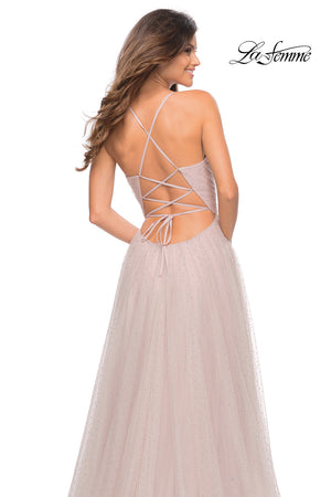 La Femme 30536 prom dress images.  La Femme 30536 is available in these colors: Mauve, Navy, Sage.
