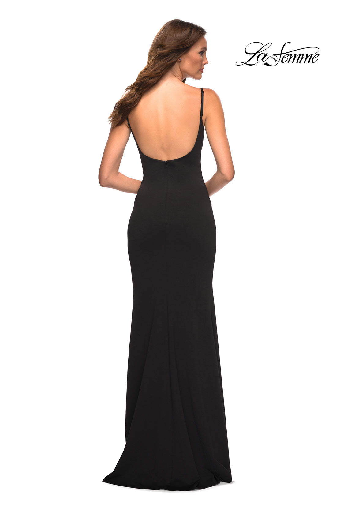 La Femme 30541 prom dress images.  La Femme 30541 is available in these colors: Black, Burgundy, Emerald, Royal Blue.