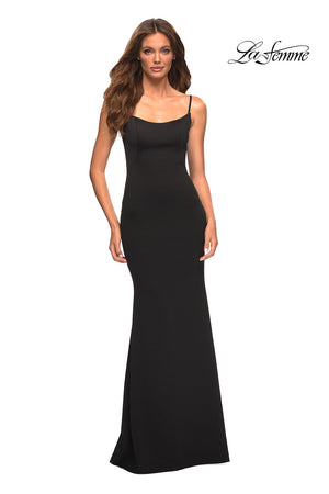 La Femme 30541 prom dress images.  La Femme 30541 is available in these colors: Black, Burgundy, Emerald, Royal Blue.