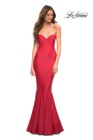 La Femme 30549 prom dress images.  La Femme 30549 is available in these colors: Black, Dark Emerald, Lavender, Red, Royal Blue.
