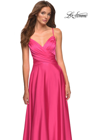 La Femme 30616 prom dress images.  La Femme 30616 is available in these colors: Hot Pink.