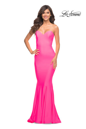 La Femme 30648 prom dress images.  La Femme 30648 is available in these colors: Neon Pink.
