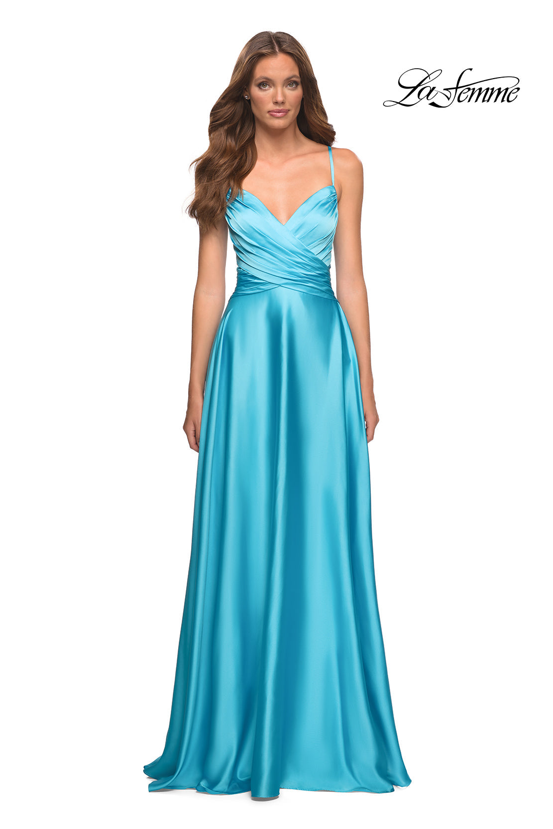 La Femme 30662 prom dress images.  La Femme 30662 is available in these colors: Cloud Blue, Lavender, Yellow.