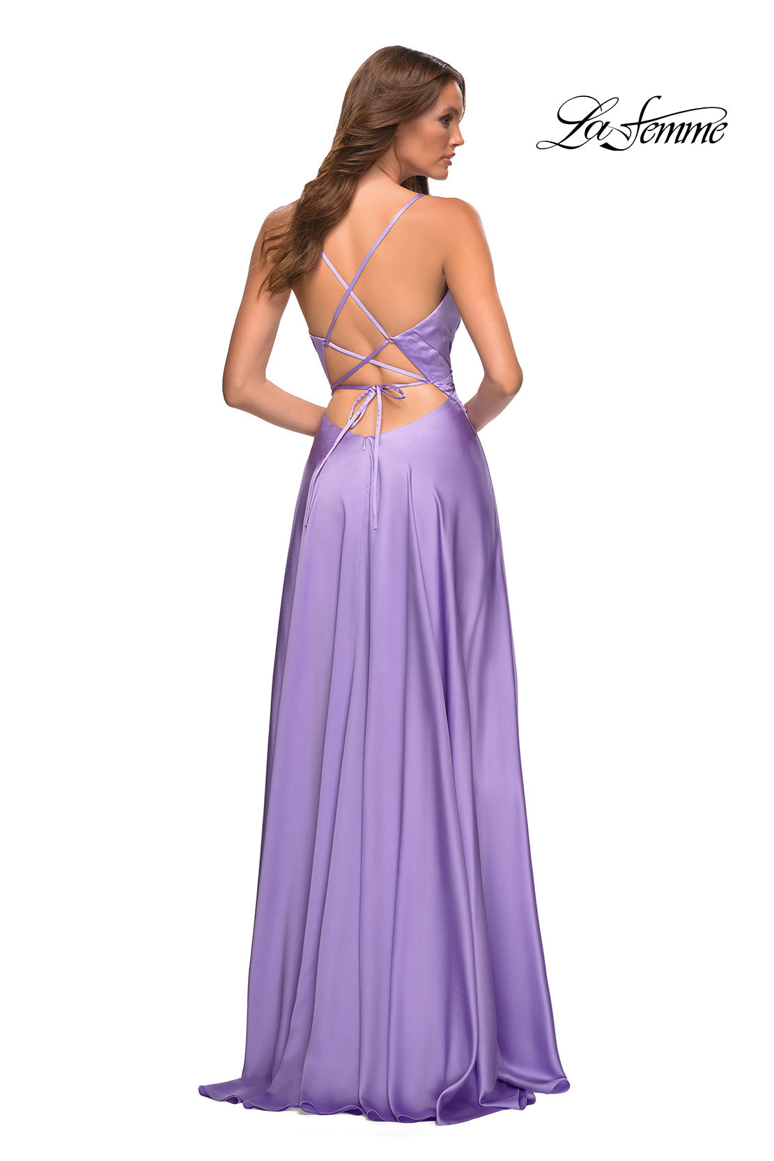 La Femme 30662 prom dress images.  La Femme 30662 is available in these colors: Cloud Blue, Lavender, Yellow.