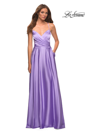 La Femme 30662 prom dress images.  La Femme 30662 is available in these colors: Cloud Blue, Lavender, Yellow.