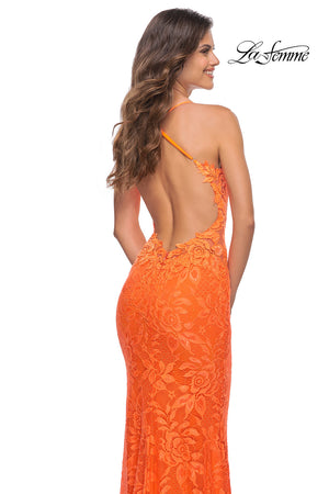 La Femme 30684 prom dress images.  La Femme 30684 is available in these colors: Neon Pink, Orange.