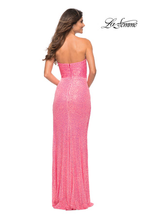 La Femme 30685 prom dress images.  La Femme 30685 is available in these colors: Neon Pink.