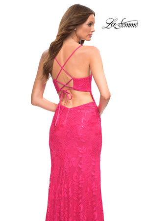 La Femme 30686 prom dress images.  La Femme 30686 is available in these colors: Hot Pink.