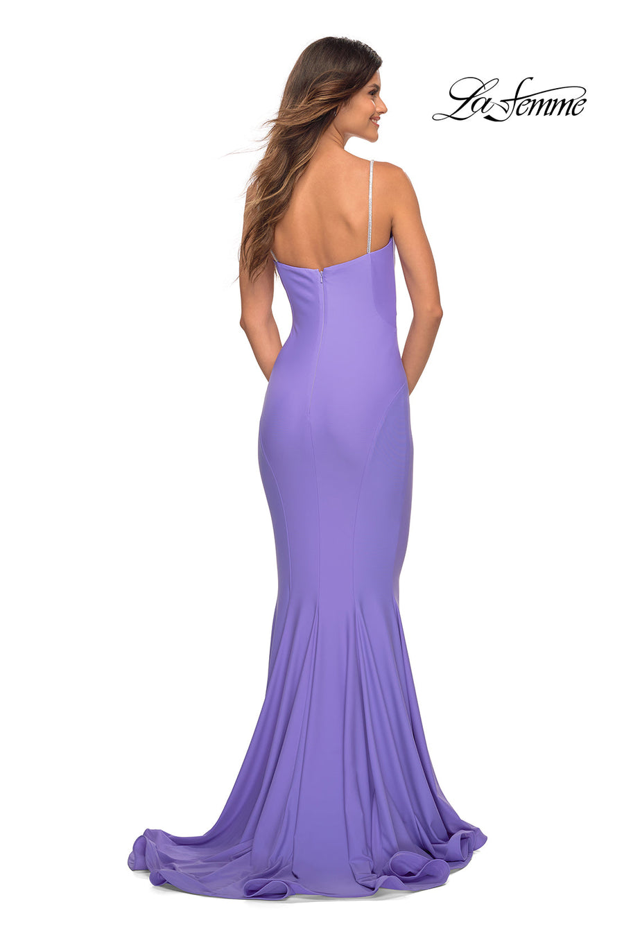 La Femme 30782 prom dress images.  La Femme 30782 is available in these colors: Aqua, Periwinkle.