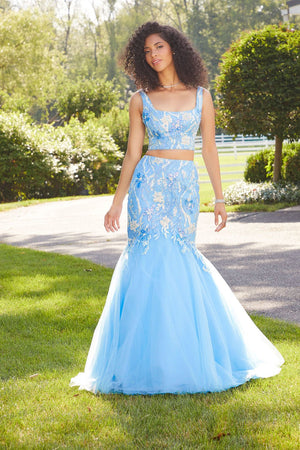 Morilee 47043 prom dress images.  Morilee 47043 is available in these colors: Bright Mint, Bahama Blue, Blush.