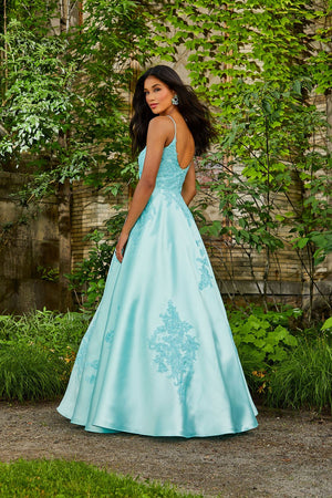Morilee 47056 prom dress images.  Morilee 47056 is available in these colors: Black, Royal, Aqua, White.