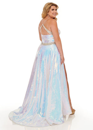 Rachel Allan 70001W prom dress images.  Rachel Allan 70001W is available in these colors: Hot Pink Iridescent, White Iridescent.