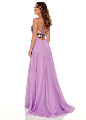 Rachel Allan 70060 prom dress images.  Rachel Allan 70060 is available in these colors: Black Silver, Lilac.