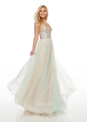 Rachel Allan 7015 prom dress images.  Rachel Allan 7015 is available in these colors: Blush Aqua, Lilac Powder Blue, Mint Sky Blue.