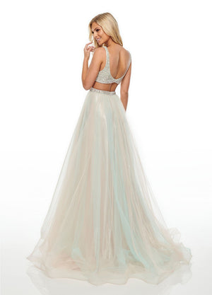 Rachel Allan 7015 prom dress images.  Rachel Allan 7015 is available in these colors: Blush Aqua, Lilac Powder Blue, Mint Sky Blue.