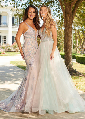 Rachel Allan 7015 prom dress images.  Rachel Allan 7015 is available in these colors: Blush Aqua, Lilac Powder Blue, Mint Sky Blue.